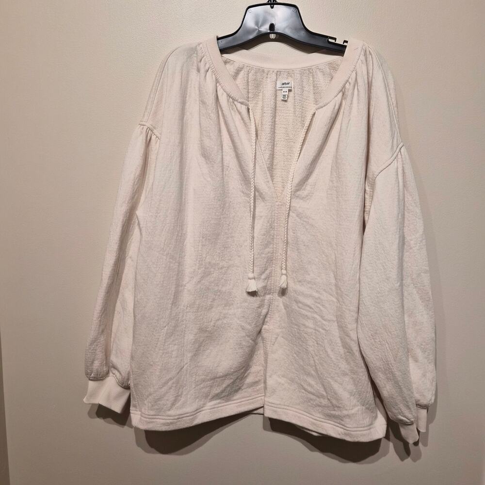 Aerie Medium Cream Easy Street Pullover Sweatshirt Boho